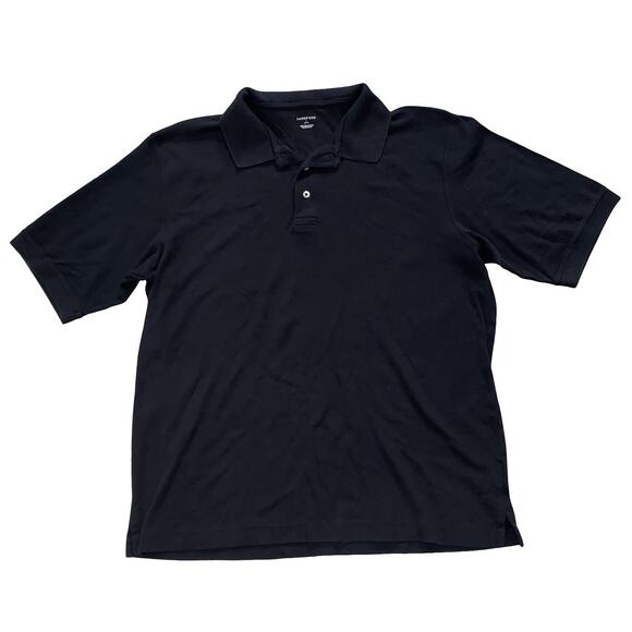 LAND'S END Men's Black Polo Size L 42-44 (100% PIMA COTTON) Like New - Picture 2 of 7